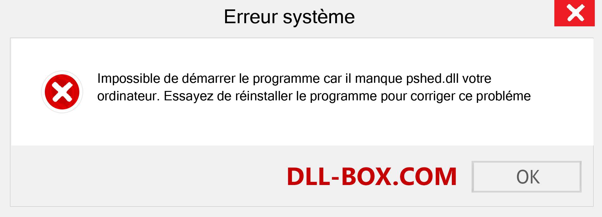 Le fichier pshed.dll est manquant ?. Télécharger pour Windows 7, 8, 10 - Correction de l'erreur manquante pshed dll sur Windows, photos, images