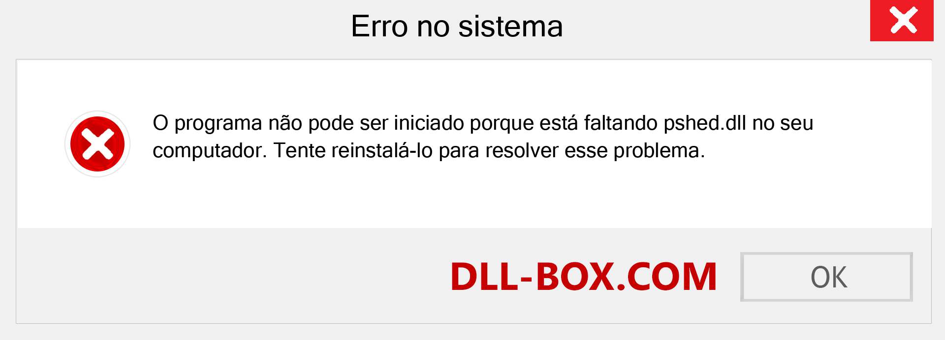 Arquivo pshed.dll ausente ?. Download para Windows 7, 8, 10 - Correção de erro ausente pshed dll no Windows, fotos, imagens